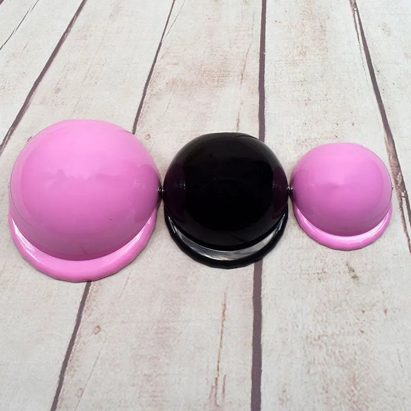 Plastic motorcycle cap helmet for dogs in solid colour with three size options