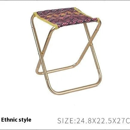 Black folding camping stool with an aluminium frame, shown in both open and folded positions.