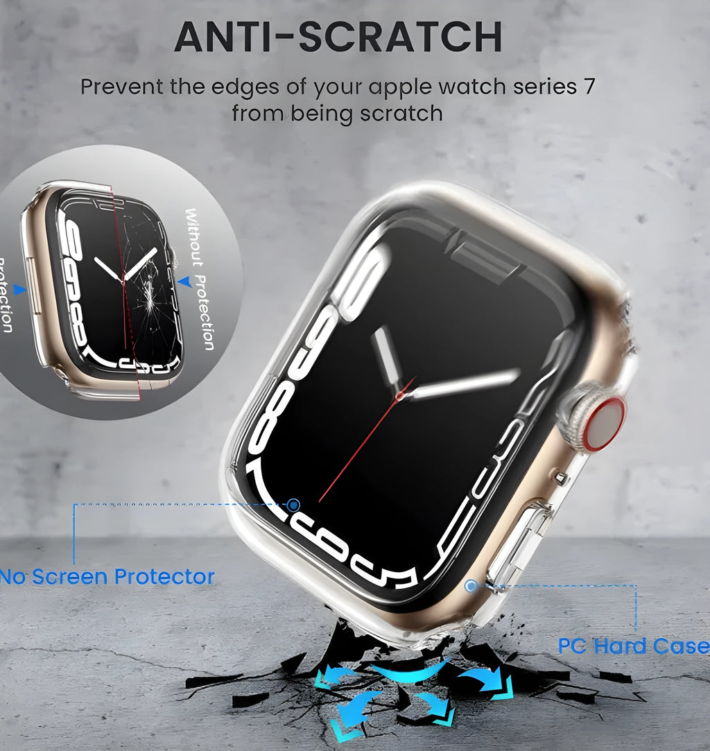 PC tempered film protective case for Apple Watch in various colours and sizes