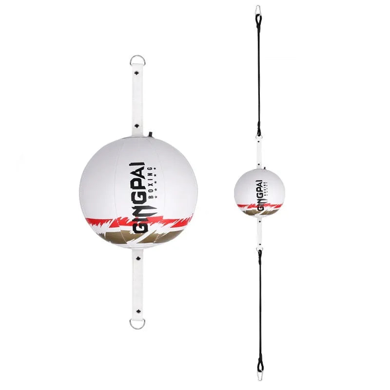 Black and green PU leather hanging boxing speed ball for reaction training
