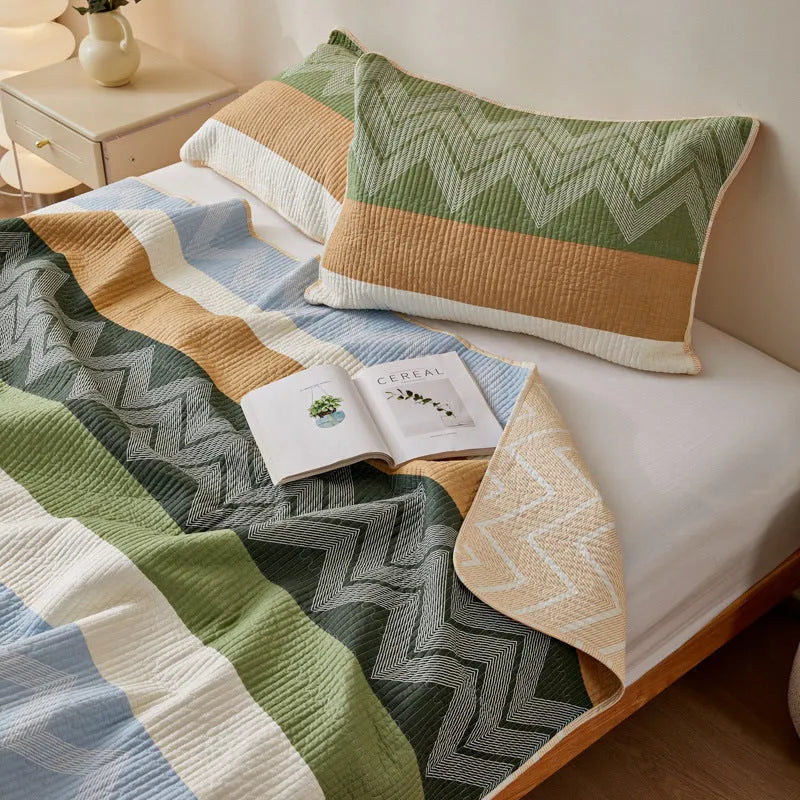 Pure cotton printed bed sheet set in modern bedspread style for a 2.2 metre bed.