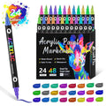 Set of double-headed acrylic paint marker pens in a case, showing two tips per pen.