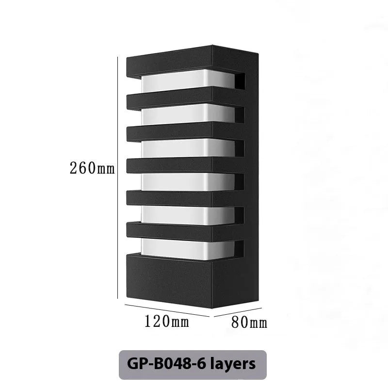 Minimalist silver aluminium alloy outdoor wall lamp with IP55 rating