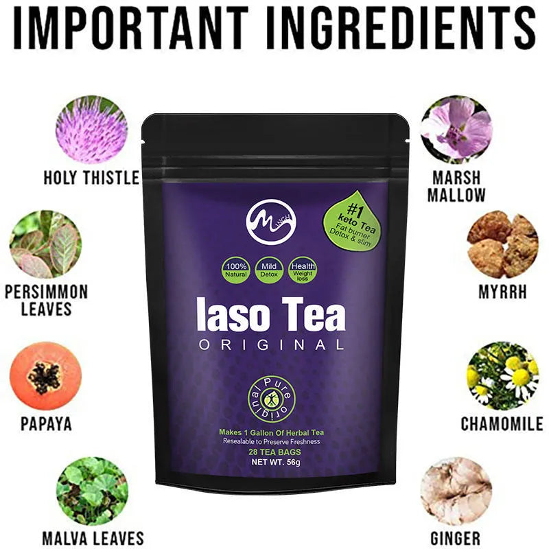 Single bag of instant sugar-free slimming tea for cold infusion.