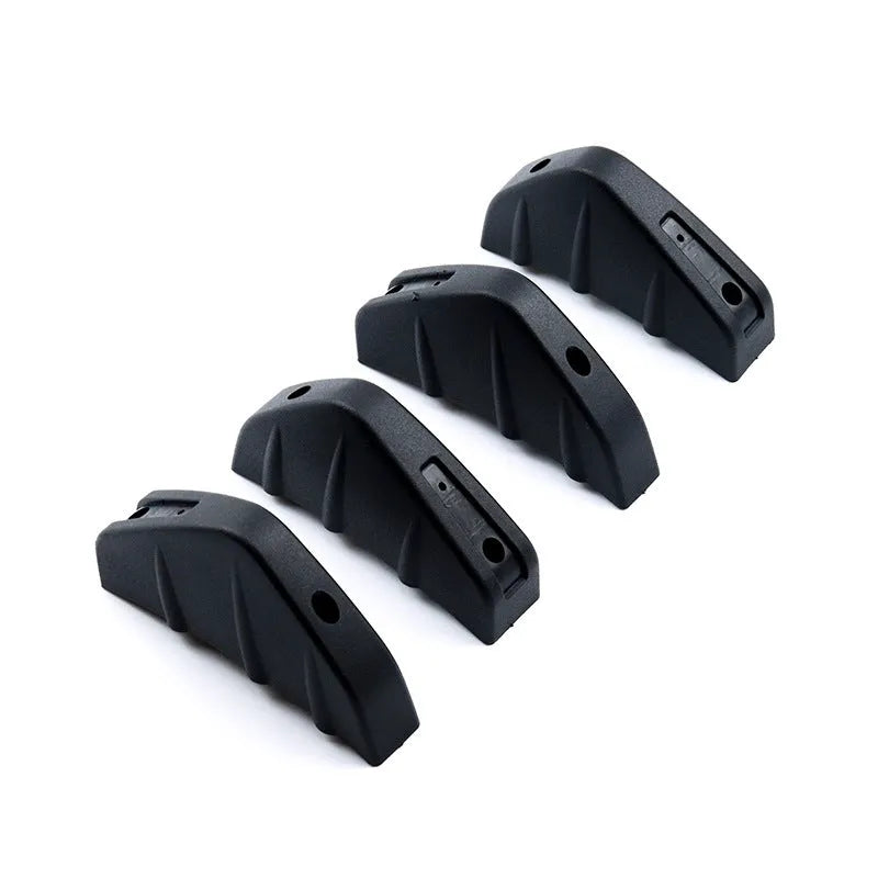 Black ABS plastic triangle rear spoiler for cars, measuring 15cm, with screws and adhesive.