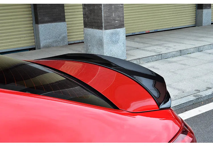 Mazda 3 Axela Exela modified sports tail trim bright black large fixed wind surround blade
