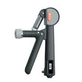 Adjustable spring hand grip trainer in ABS plastic with measurements showing 15cm length