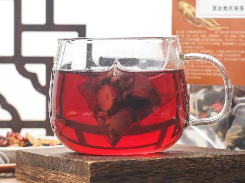 Ginseng Black Wolfberry Tea package with 40 individual 5g tea sachets, total 200g