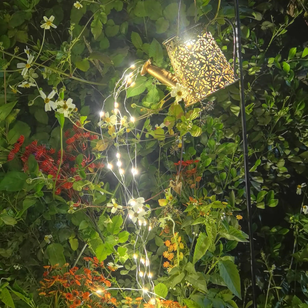 Wrought iron butterfly design solar kettle garden light for outdoor courtyards