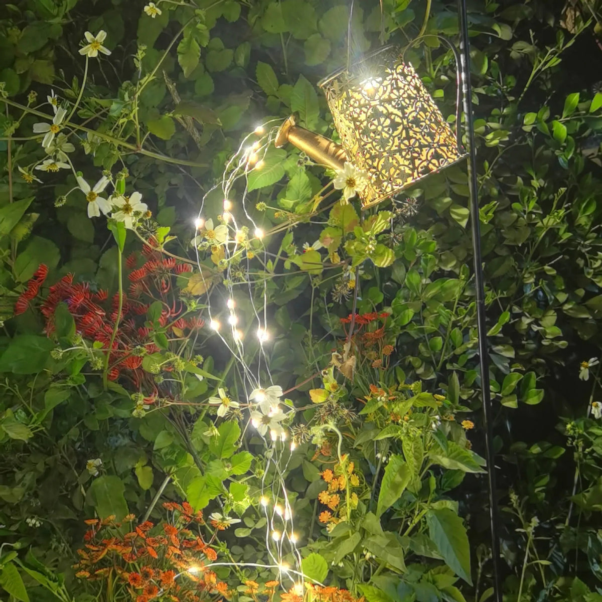 Wrought iron butterfly design solar kettle garden light for outdoor courtyards