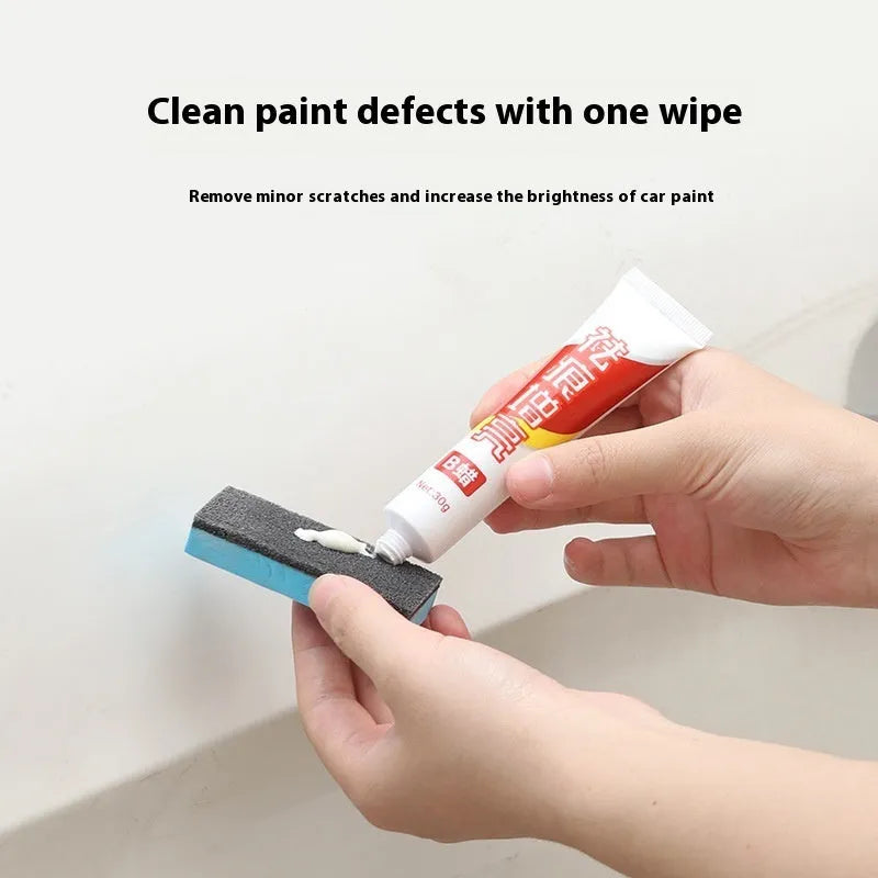 Car repair wax polishing kit with A and B wax containers and frosted sponge mop for scratch removal