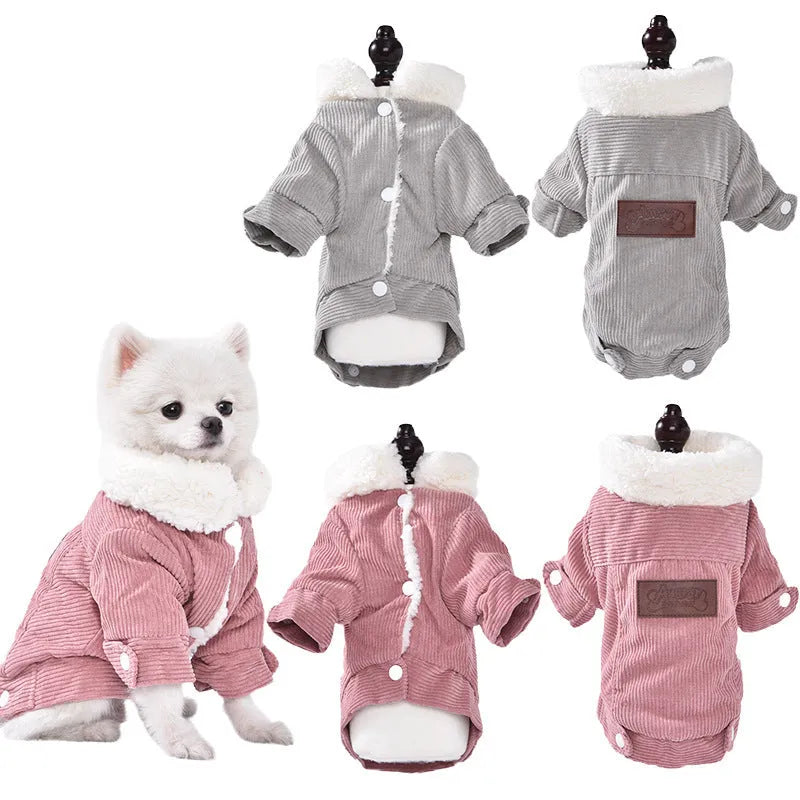 Lambswool grey dog vest with wool lining for autumn and winter warmth