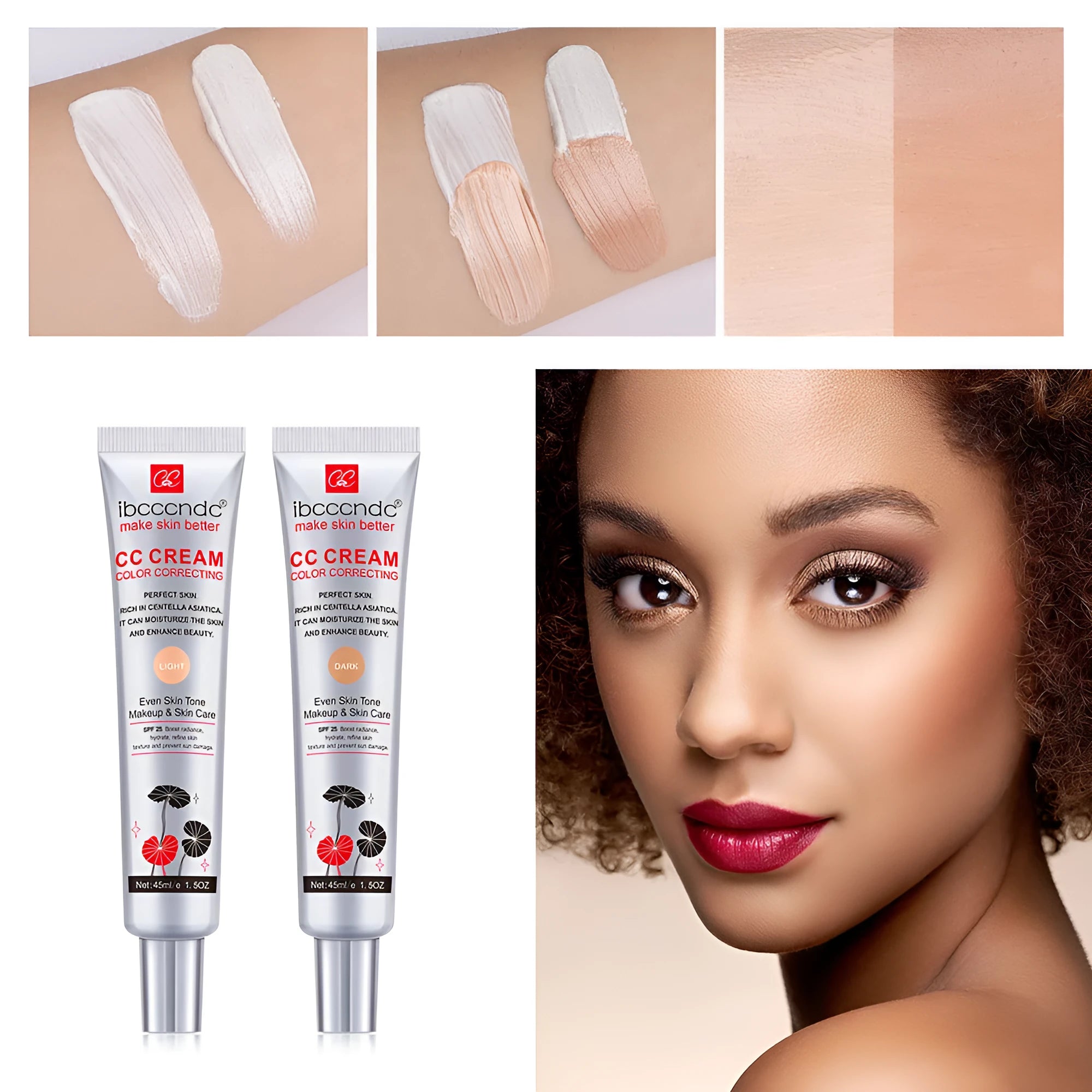 Erborian CC Cream colour correcting makeup tube with Centella Asiatica for waterproof coverage