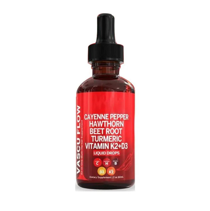 60ml bottle of Vitamin D3 K2 Hawthorn Fruit Supplement Liquid Drops with dropper.