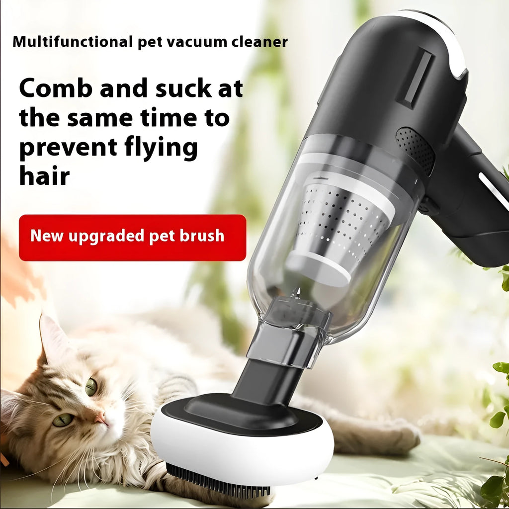 Handheld wireless pet fur vacuum cleaner with accessories for cat and dog hair removal