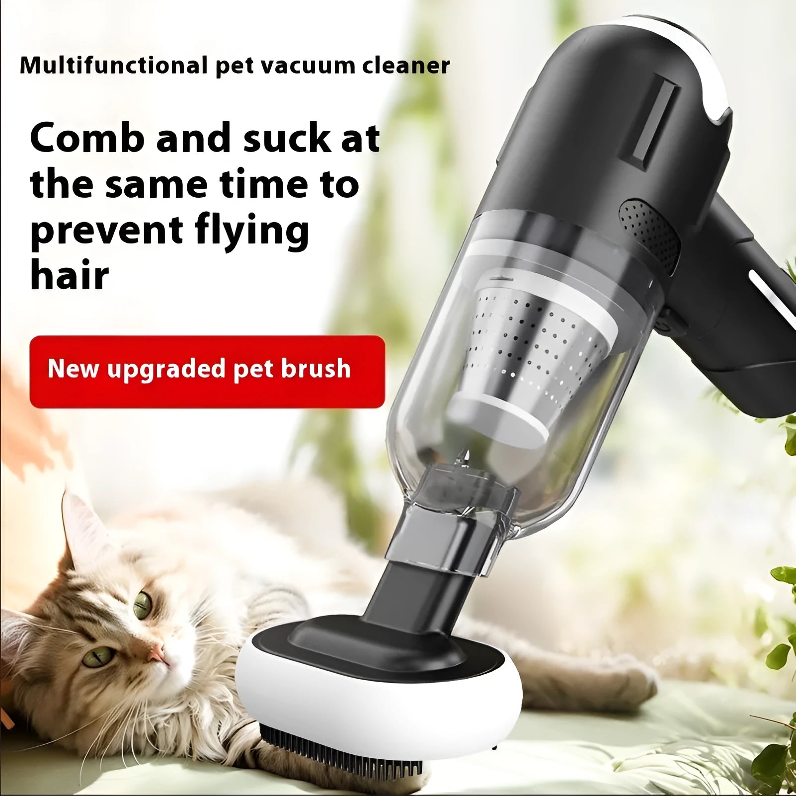 Handheld wireless pet fur vacuum cleaner with accessories for cat and dog hair removal