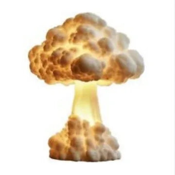 Atomic bomb explosion mushroom cloud shaped table lamp with USB cable.