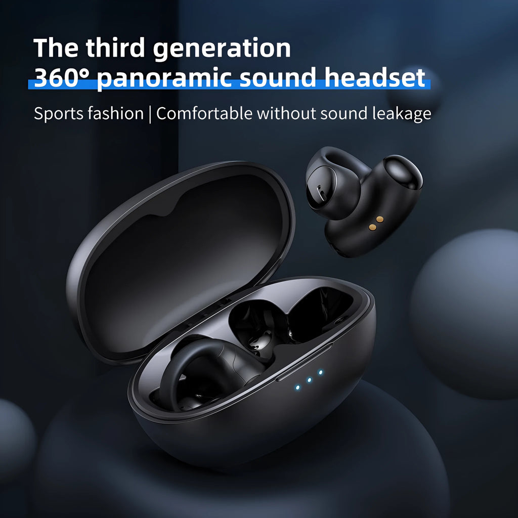 T306 wireless Bluetooth gaming headset with ear hook design in black or white colours