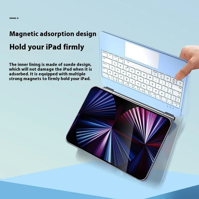 11-inch magnetic Bluetooth keyboard cover with protective sleeve for iPad Pro and iPad Air tablets