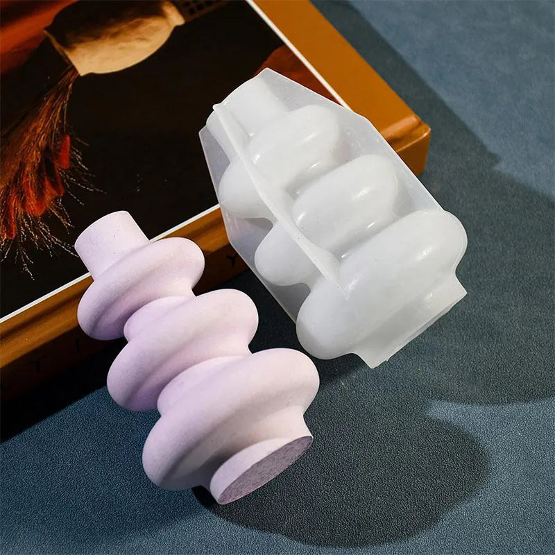 Three layer circular vase ornaments silicone baking mould in modern simple style