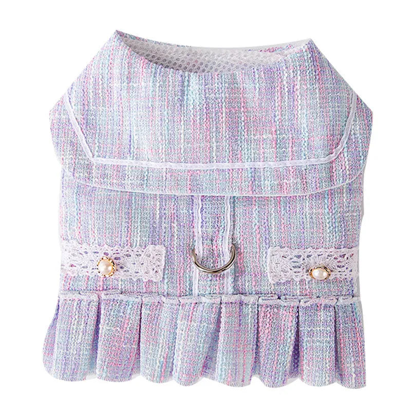 Salem purple polyester pet clothes for a small dog on a white background.