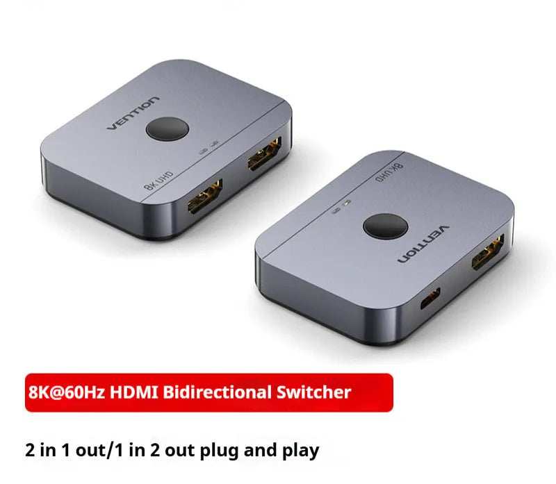 Grey alloy HD audio video cable separator for television line conversion with computer distributor