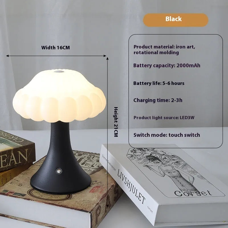 Creative mushroom-shaped touch night light in five colour options for bar and cafe decoration