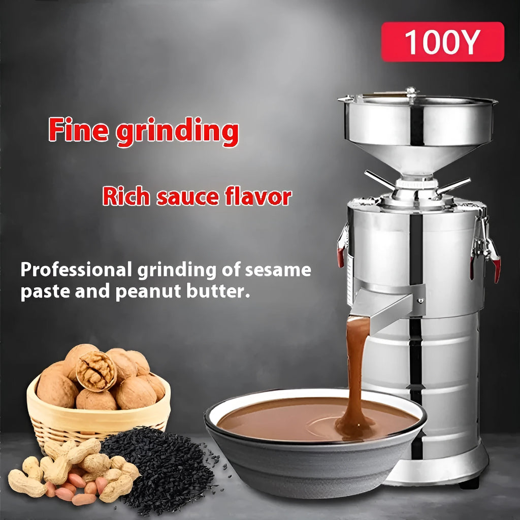 Electric sesame paste grinding machine with stainless steel and aluminium construction