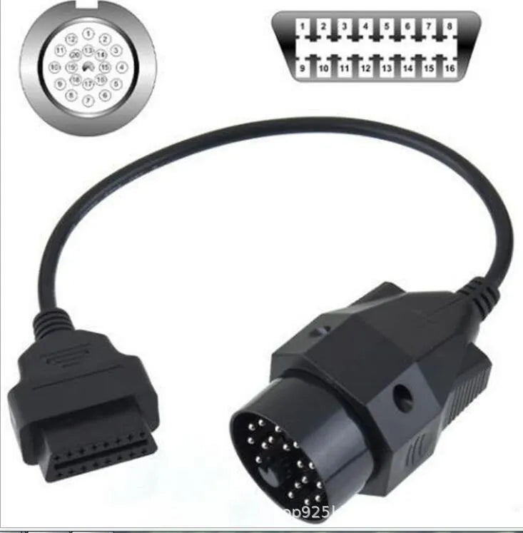 BMW OBD2 diagnostic adapter cable with 20-pin and 16-pin connectors