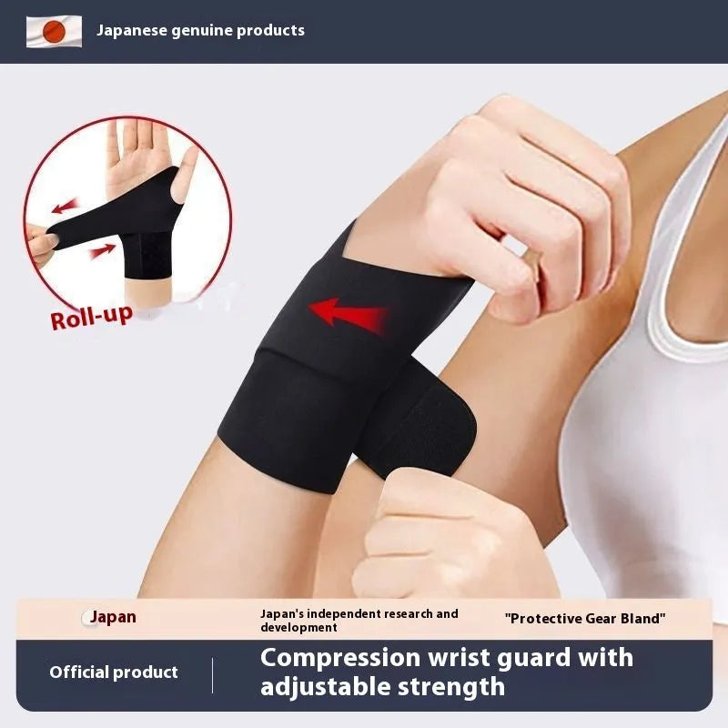 Adjustable athletic wristguards in black and skin colour for sports wrist protection