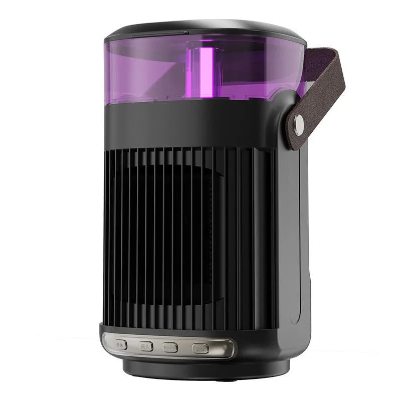 Black portable 2-in-1 heater and humidifier unit with front control buttons