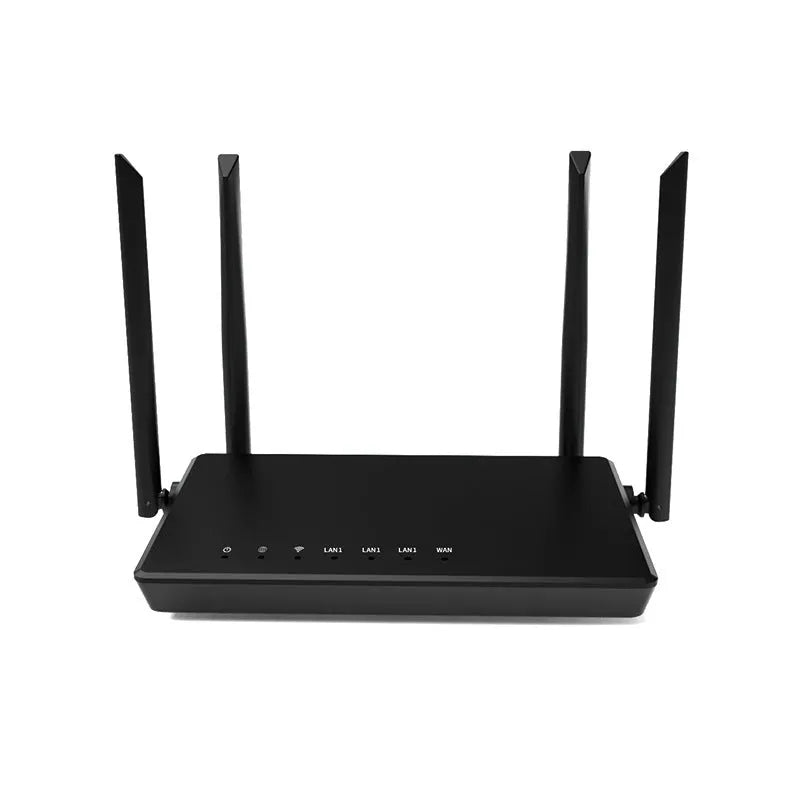 Portable 300m wireless router with five network ports in compact metal casing