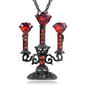 Women's retro candlestick clavicle chain necklace with gothic cross design in zinc alloy