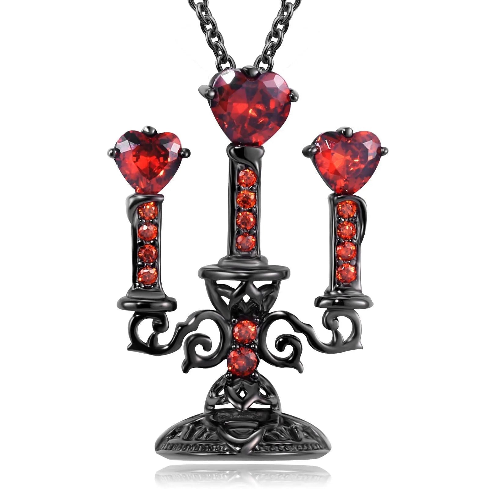 Women's retro candlestick clavicle chain necklace with gothic cross design in zinc alloy