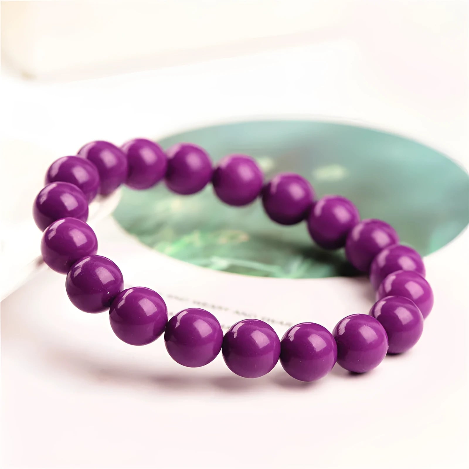 Jiuya purple mica crystal bracelet with polished stones in original design