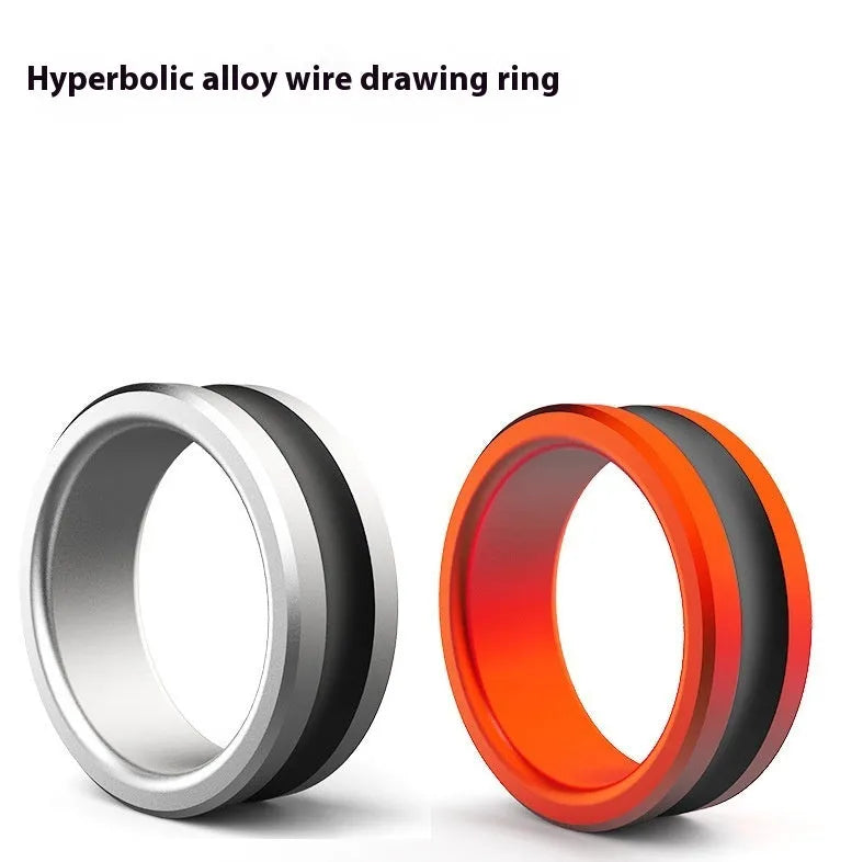 Orange and silver alloy fishing hand guard pull loop tool with textured non-slip surface.