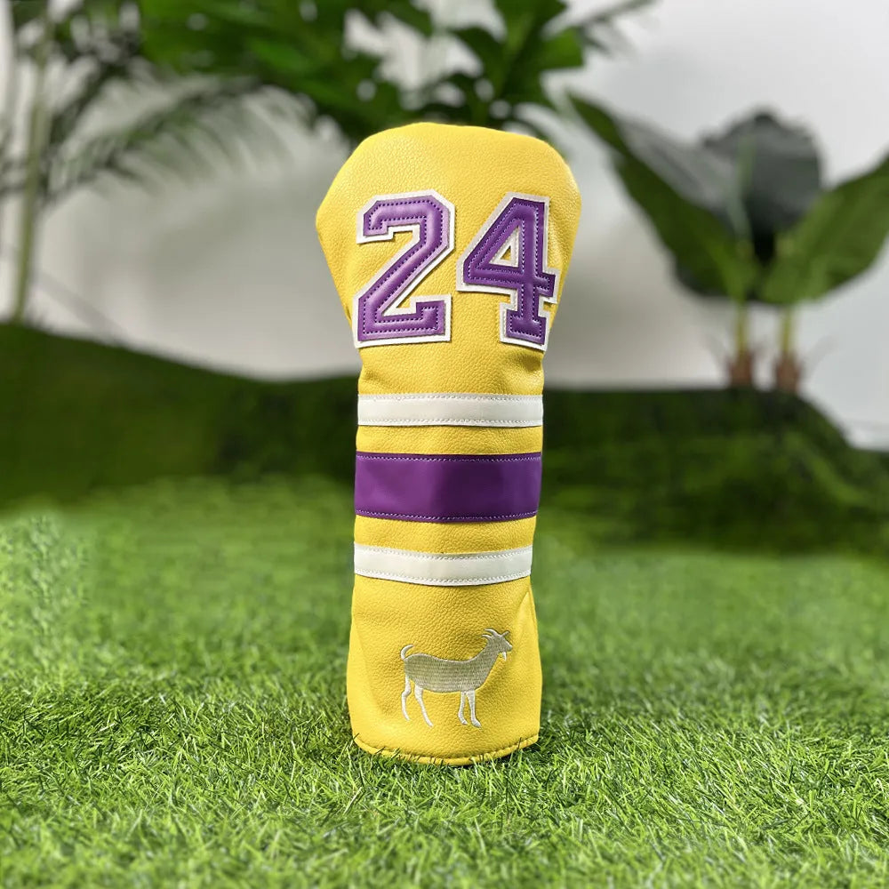Ram golf headcover set showing chicken leg, 1, 3, 5, UT, and square putter covers in chosen colour.