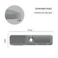 Silicone faucet splash guard with sloped design showing two drain channels in various colour options