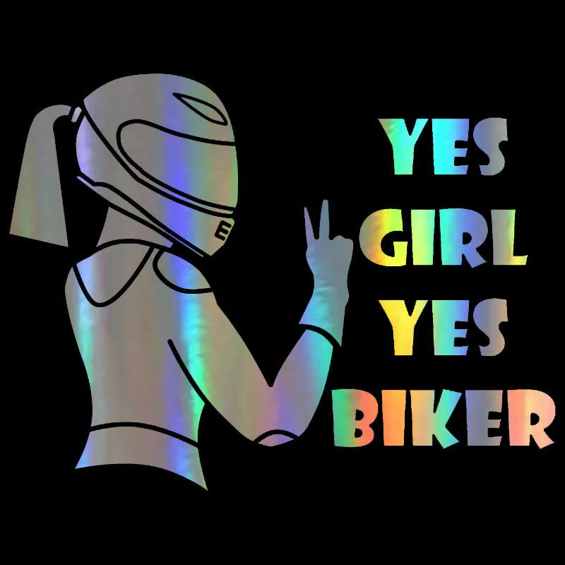 Cool Girl Rider waterproof car sticker showing female character artwork