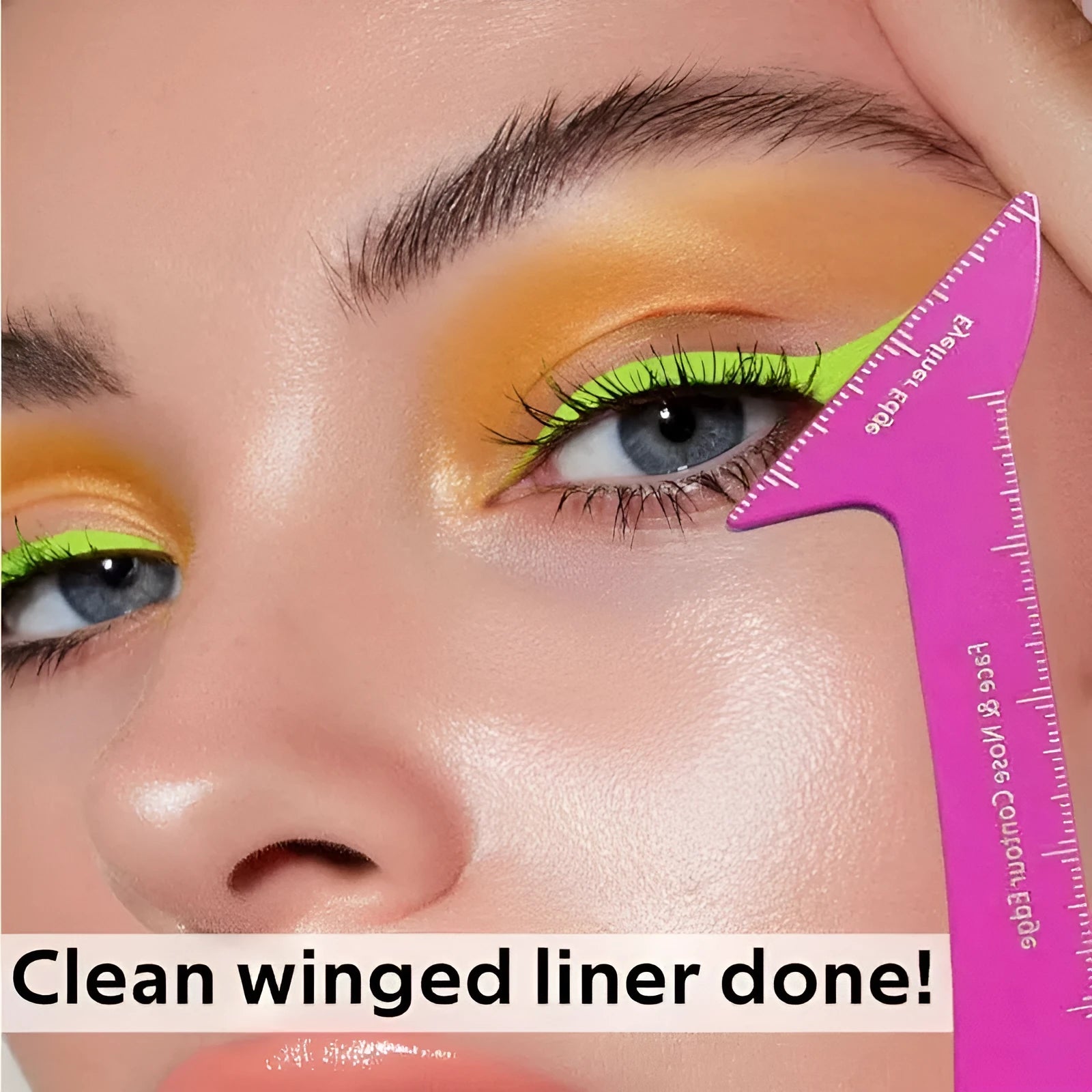 Reusable 3-in-1 eyeliner stencil for hooded eyes and face contouring makeup tool