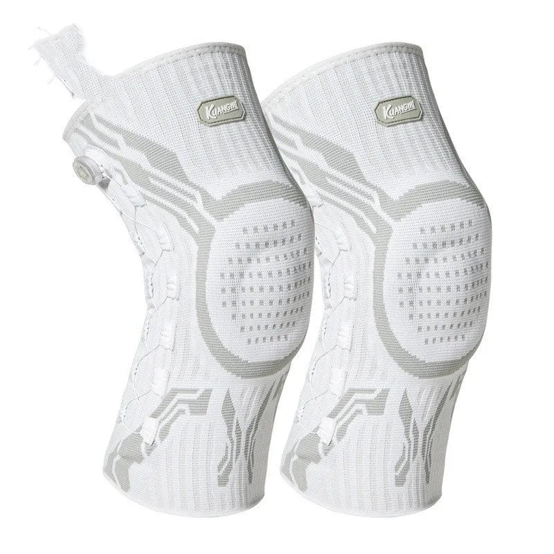 Grey-white sports knee pads for basketball running football badminton in M L XL sizes