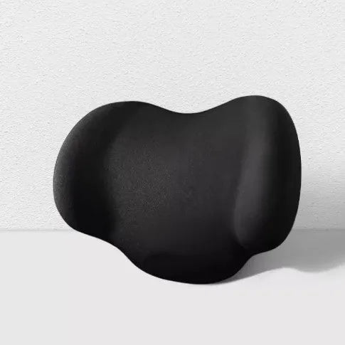 Memory foam car seat cushion set showing separate headrest pillow and waist support cushion