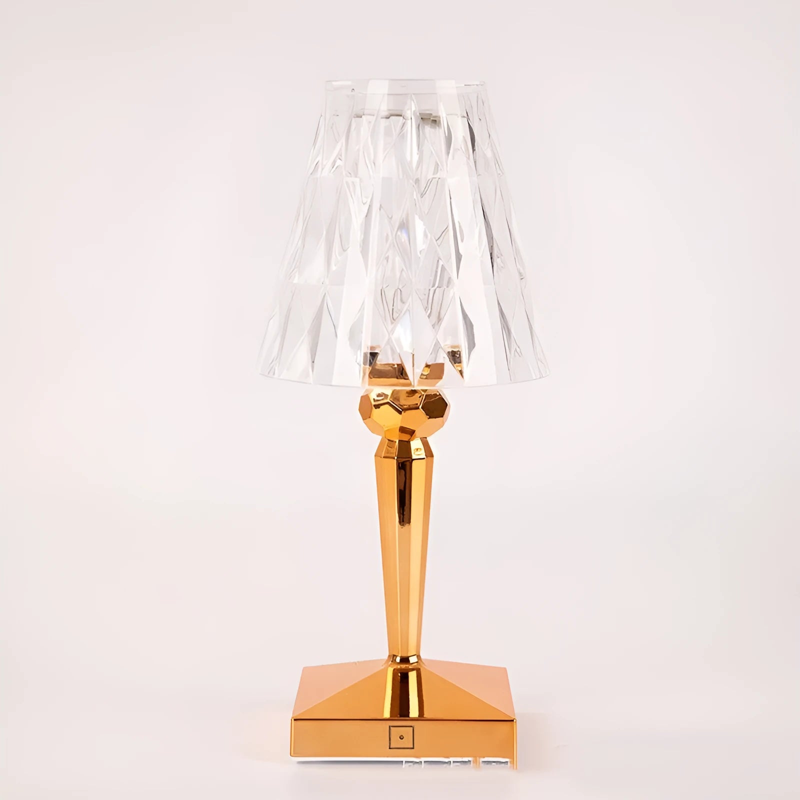 Rose gold portable touch night light with rechargeable battery and adjustable three-colour lighting