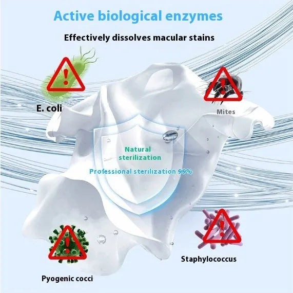Biological enzyme bubble powder laundry detergent bottle with active oxygen formula for stain removal