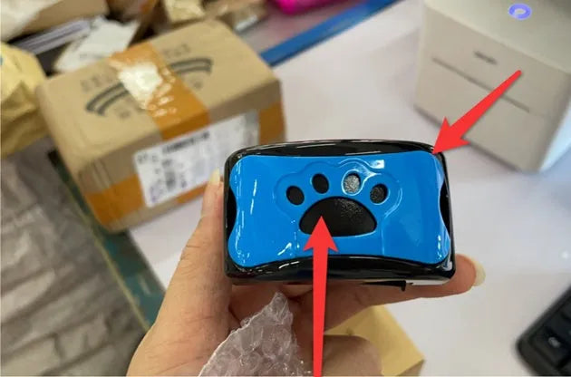 Anti-barking dog collar with sound and vibration, adjustable 17-55 cm, ABS plastic, Blue or Red