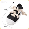 Sound slippers dog toy with self-hi relieving movement and molar chewing texture in plastic construction