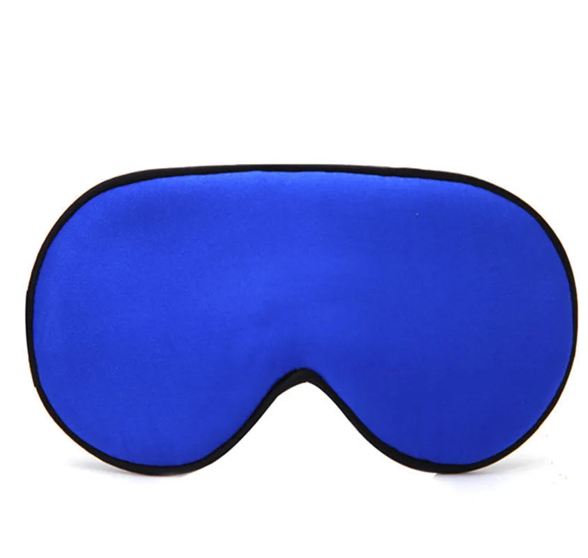Double-sided mulberry silk sleep mask in multiple colours showing embroidered print and adjustable strap.