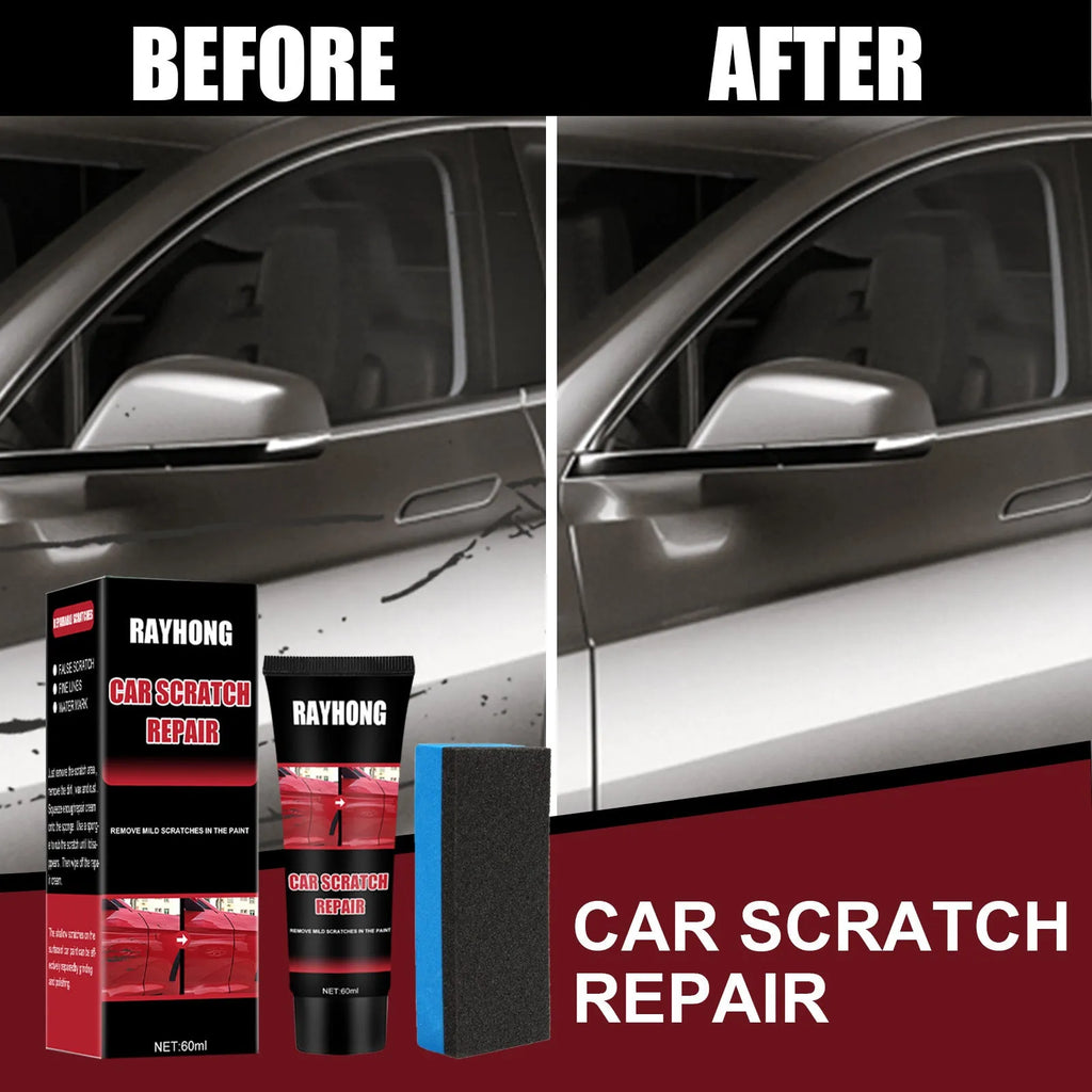 60ml car scratch repair wax set with applicator sponge for paint surface maintenance