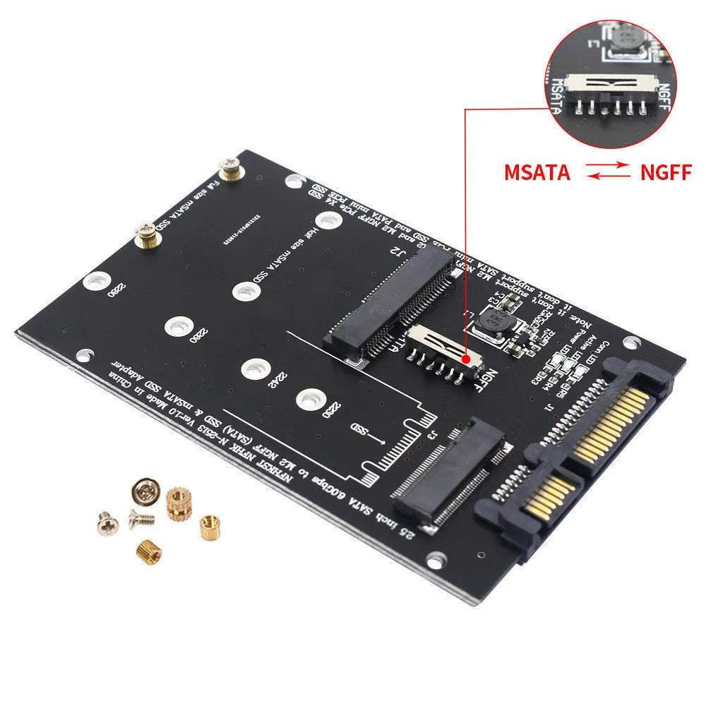 SATA3 to M2 NGFF MSATA SSD adapter card in black or blue colour