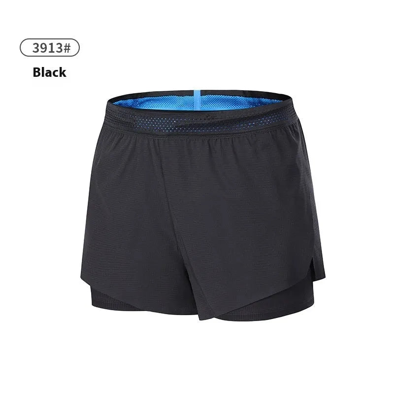 Men's solid colour polyester basketball shorts on a hanger, showing low-waist design.